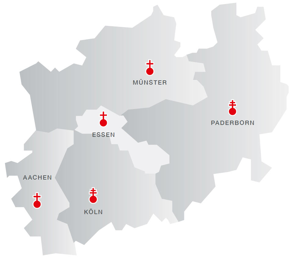 NRW-Karte Bistümer